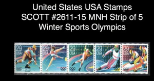 United States USA Stamps SCOTT #2611-15 MNH Strip of 5 Winter Sports Olympics - Picture 1 of 1