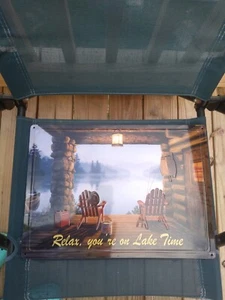 Metall Wandschild Wohndeko "Relax, You're On Lake Time" 12" x 17" - Bild 1 von 1