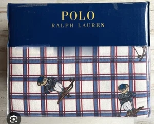 Brand New Polo Ralph Lauren BOY Teddy Bear SKI FLANNEL FULL SIZE Sheet Set - Picture 1 of 4