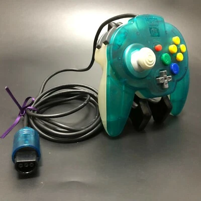 Nintendo 64 Hori Pad Mini 64 Ocean Blue controller Japan - Image 1 of 4