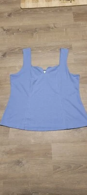 Ava & Viv Women's Blue Square Neck Tank Top Size 3x - Image 1 of 4