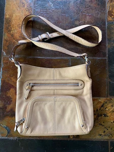 Tignanello Bolso Bandolera de Cuero Camel Tostado Bolso de Hombro Bolso de Mano - Imagen 1 de 5