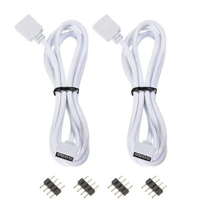 4 Pin 10mm RGB LED Tira Luz Conector Extensión Cable 1M Blanco 2ud con 4 Enchufe - Imagen 1 de 5