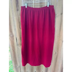 RUSS BERENS 2 Fuchsia Tencel Blend Long MAXI Knit SKIRT Sz 1X - Picture 1 of 5