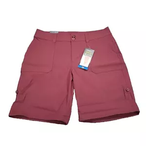 Eddie Bauer Womens Ladies Rolled Hem Bermuda Shorts with Pockets Size 10 Red - Picture 1 of 11