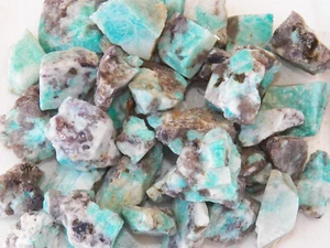 1 lb  Amazonite Rough Tumbling Rock from Madagascar - Picture 1 of 2