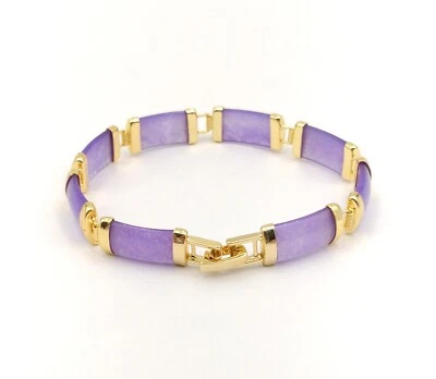 Brazalete Brazalete Turquesa Verde Púrpura Rojo Jade Ágata Concha 18KGP Cierre a Presión Foto 1 de 4