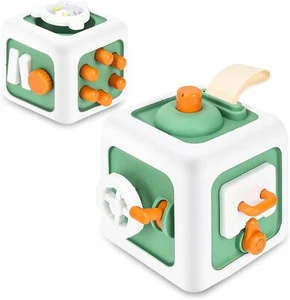 Montessori Busy Board Toy for 1 Year Old, Travel Learning Cube for Toddlers 1-3 - Picture 1 of 6