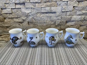 Royal Tara book of kells Irish tea/ coffee  Footed mugs made in ireland Set Of 4 - Picture 1 of 11