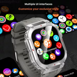 Fitness Smartwatch Heart Rate Oxygen Blood Pressure Monitor Sleep Sport Tracker - Picture 1 of 35