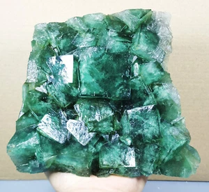 Cubo verde transparente de partículas más grandes raras muestra mineral de cristal de fluorita - Imagen 1 de 11