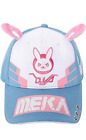 Girls Bunny Ear Baseball Cap Dva Lovely Cosplay Accessory Hat (Blue, OSFM) NEW