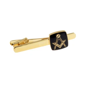Masonic Black & Gold Tie Clip (No G) Presented in Box X2M013 - Picture 1 of 1