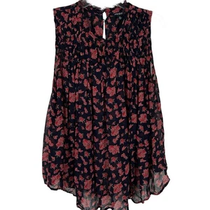 Lucky Brand Damen ärmelloses Top Bluse blau rot Landhaus Boho Landhaus Gr. XL - Bild 1 von 7