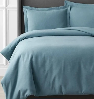 Classic Ultra-Cozy Cotton Flannel Duvet Cover - Atlantic Blue, Twin/Twin XL - Image 1 of 3
