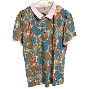 EliteSpirit Neu Polo Herren Größe Small Kurzarm Freizeit Blumen Golf Shirt Boho - Bild 1 von 6