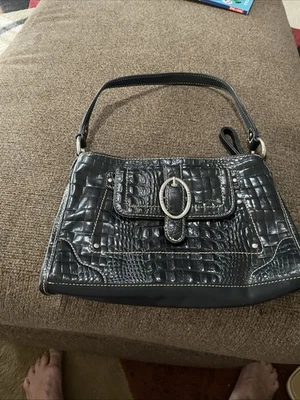 Franco Sarto Black Leather Shoulder Bag Satchel Vintage Y2K Small 11inW -7inH - Image 1 of 4