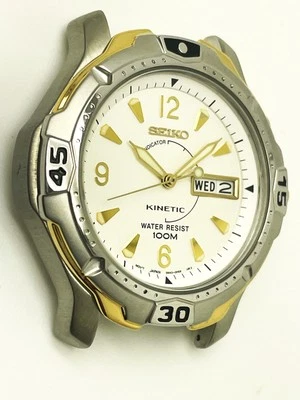 WATCH PARTS SEIKO MEN'S 5M43-0F19 NOT-WORKING KINETIC 100M ANALOG WATCH  SKJ274 - Image 1 of 4