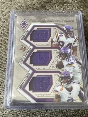 2025 Phoenix Moss Jefferson Addison /299 REGENERATION 3 Triple PATCH Vikings - Image 1 of 4