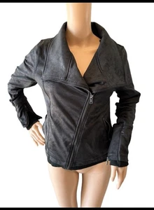 Dance And Marvel Black Jacket Woman Size Medium Zip Up Fall Winter - Picture 1 of 12