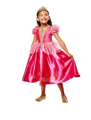 Celebrate Diamond Princess Gown Dress Costume Girls Sz Small 6-6X & Gold Tiara  - Image 1 of 4
