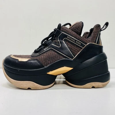 Michael Kors Women Olympia SG19H Multi Textile Leather Lace-Up Size 5.5 - Image 1 of 4