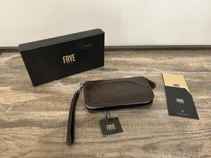 Frye Melissa Wallet Slate Distressed Leather Zip Around Clutch NWT & Box - Picture 1 of 13