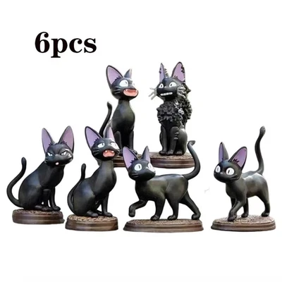 Juego de 6 figuras de PVC Black Cat Jiji - Anime juguete de acción muñeca regalo para niños Foto 1 de 4