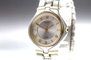 Rare! Vintage CITIZEN Exceed 5639-F61311 Roman UNI-SEX 33mm QZ Watch From JAPAN - Picture 1 of 10