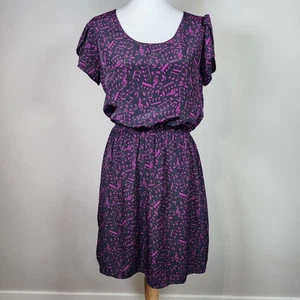 Peach Love Dress Womens Medium Music Notes Musical Print Musician Made In USA - Picture 1 of 14