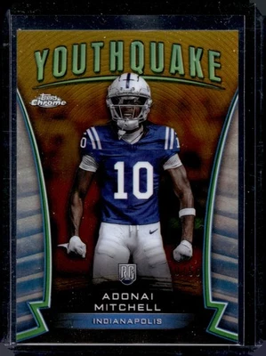 2024 Topps Chrome #Y-15 Adonai Mitchell Youthquake Gold Refractor #/50 Colts - Image 1 of 2
