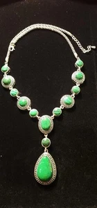 15" Beautiful Faux Southwestern Style MALACHITE Necklace - Picture 1 of 4