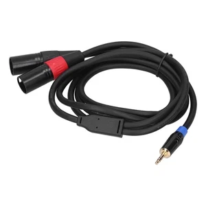 Audio Cord 3.5mm Stereo to 2 XLR Male Plugs 1.8 Metre Sound Adapter - Imagen 1 de 11
