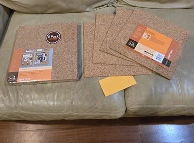 Quartet 12 Pack Cork Board Square Tiles 12x12 Adhesive Bulletin Boards Corkboard - Image 1 of 4