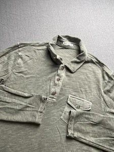 Marine Layer Shirt Polo Mens M/L Green Heavy Long Sleeve Pocket Casual Preppy - Picture 1 of 12
