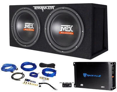 MTX Terminator TNE212DV 1000w RMS Doble 12” Subs+Caja de Subwoofer Ventilada+Amplificador Foto 1 de 4