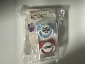 Ulubulu Expression 2-Pcs Perfect Gentleman & Hunk Pacifiers w/ Clip for Children - Picture 1 of 2