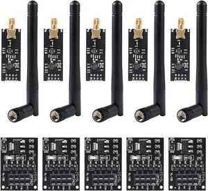 5pz Modulo ricetrasmettitore RF NRF24L01+PA+LNA con antenna SMA 2,4 Ghz 1100M + 5pz - Foto 1 di 12