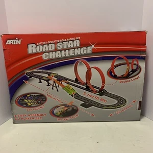 ARTIN Road Star Challenge Battery Operated Slot Car Racing Play Set 1:43 Porsche - Picture 1 of 13