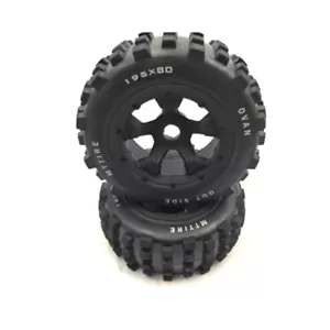 Maßstab 1/5 RC Auto Teile hinten Knobby Rad Reifen 2 Stück für km RV HPI Baja 5T 5SC - Bild 1 von 2