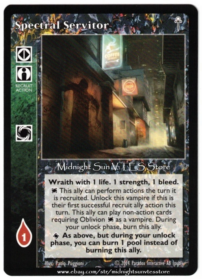 Spectral Servitor Fifth Edition V5 V:TES VTES Vampire CCG - Image 1 of 1