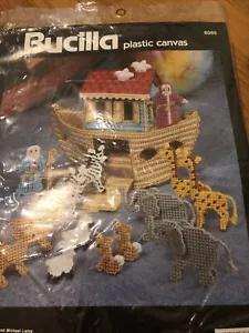 Kit tela plastica Bucilla vintage ARCA DI NOÈ #6085 NOS religioso/cristiano - Foto 1 di 5