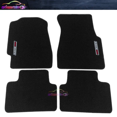 Fit 92-95 Honda Civic Sedan Coupe 2DR 4DR Black Nylon Floor Mats Carpet w/ Mugen - Image 1 of 2