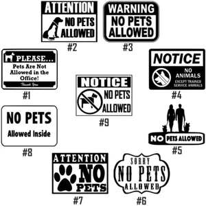 No Pets Allowed Vinyl Decal Sticker Oracal Business Offices Store Sign Dogs Cats - Picture 1 of 11