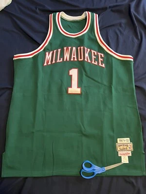100% Authentic 1971 72 Oscar Robertson Bucks Mitchell Ness Jersey 52  - Image 1 of 4