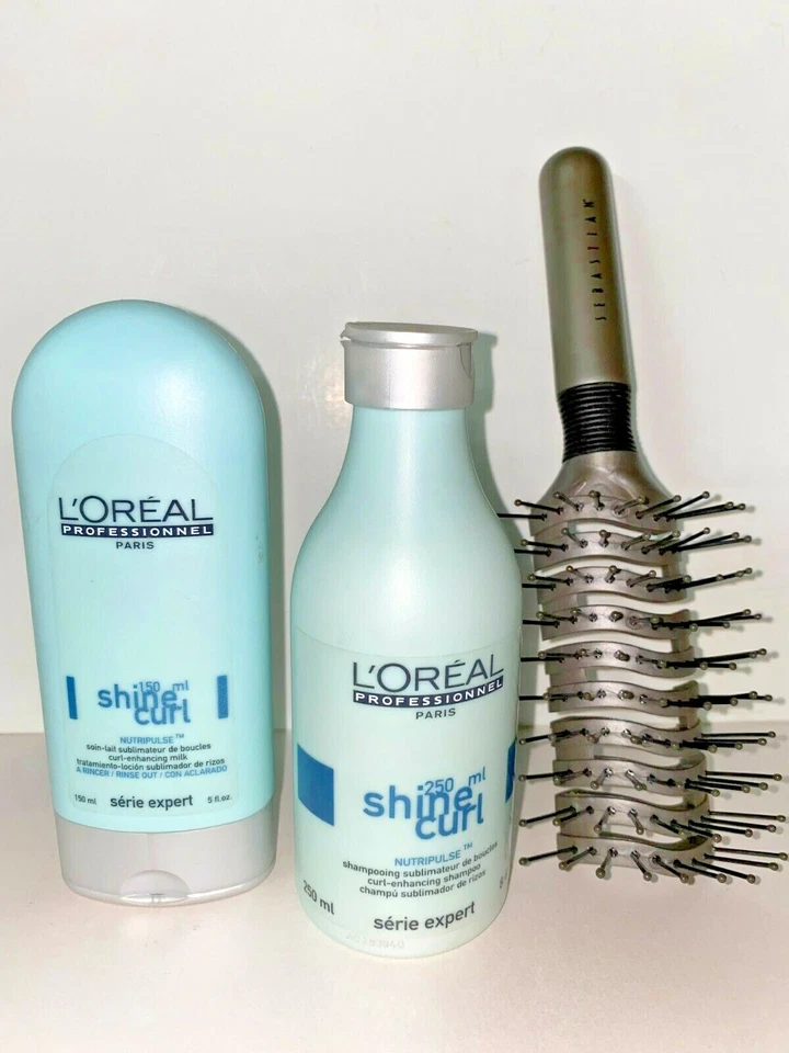 L'oreal Shine Curl Shampoo  8.45 &   Curl Enhancing Milk  5 oz  & Brush - Image 1 of 3