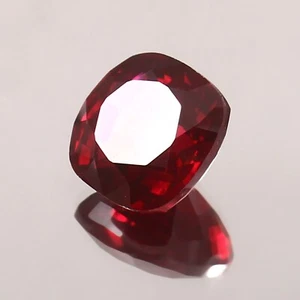 Pigeon Red Ruby Gemstone – 11x11mm Loose Cushion Facets Ruby for Jewelry Making - Picture 1 of 12