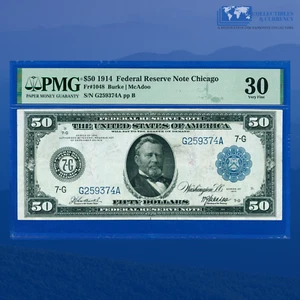 Fr.1048 1914 $50 Fifty Dollars Federal Reserve Note CHICAGO IL, PMG 30 #59374 - Picture 1 of 3