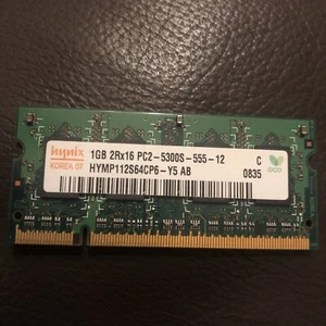 Hynix 1GB SODIMM 2Rx16 PC2-5300S-555-12 HYMP112S64CP6-Y5 AB Laptop RAM - Picture 1 of 2