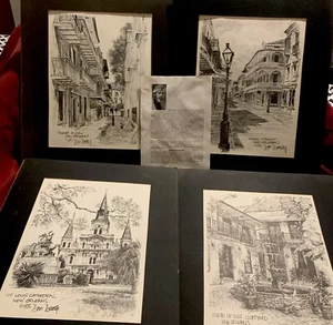 Vintage Lot Of 4 Don Davey Signed Prints Of New Orleans Landscapes & Royal St. - Picture 1 of 11